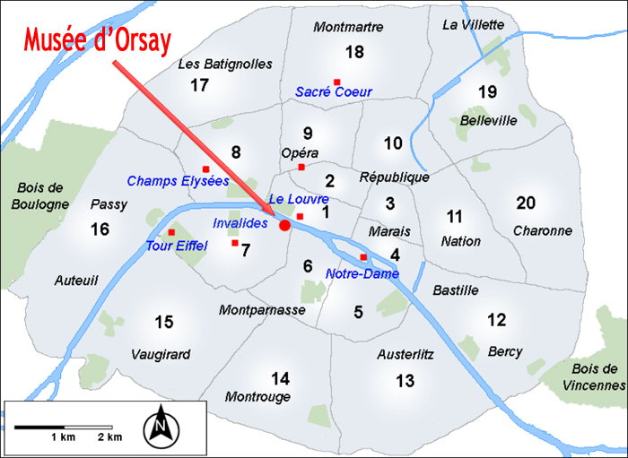 Localisation du Musée d'Orsay